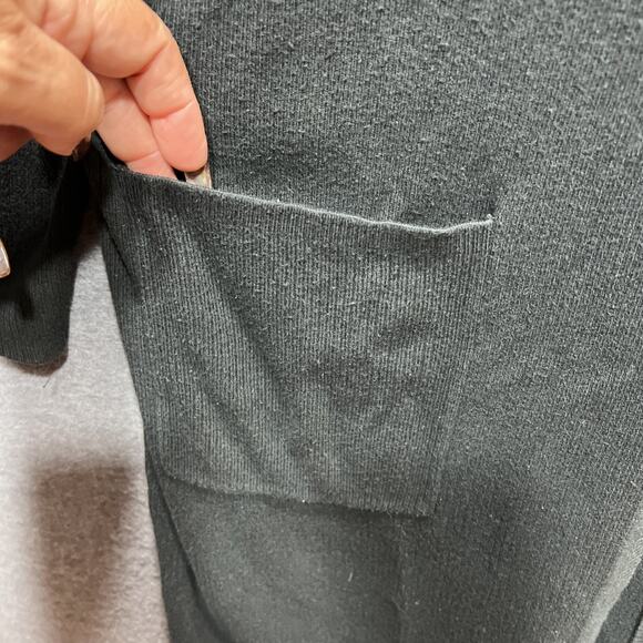 J. Jill Black Ribbed Knit Button Closure Cardigan Sweater Womens Size Large - Picture 7 of 14